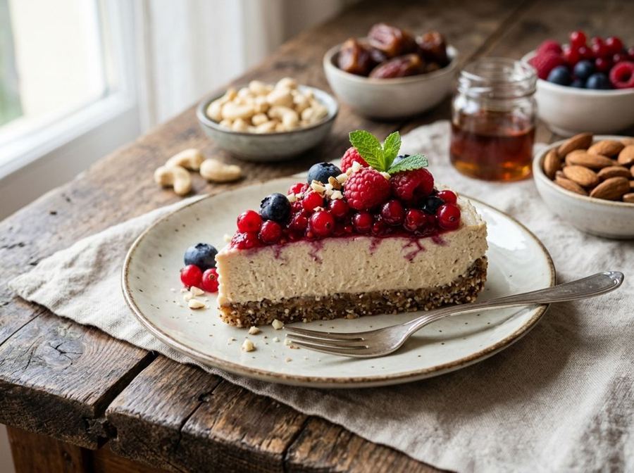 Cheesecake vegana agli anacardi