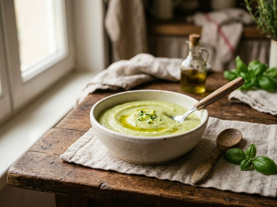 Crema di riso con zucchine