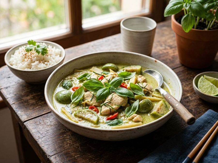 Curry verde thai di pollo