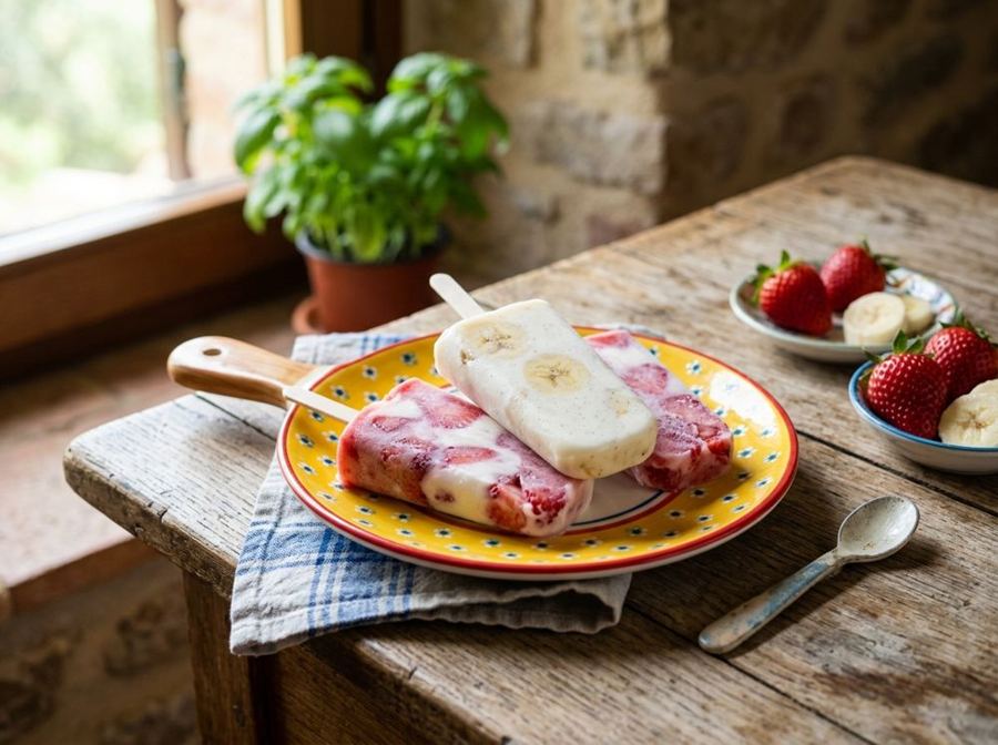Ghiaccioli di frutta e yogurt