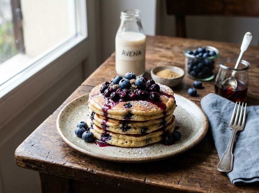 Pancake vegani ai mirtilli