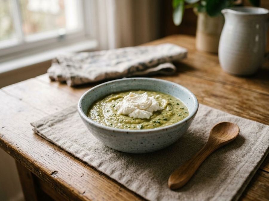 Pappa con ricotta e spinaci