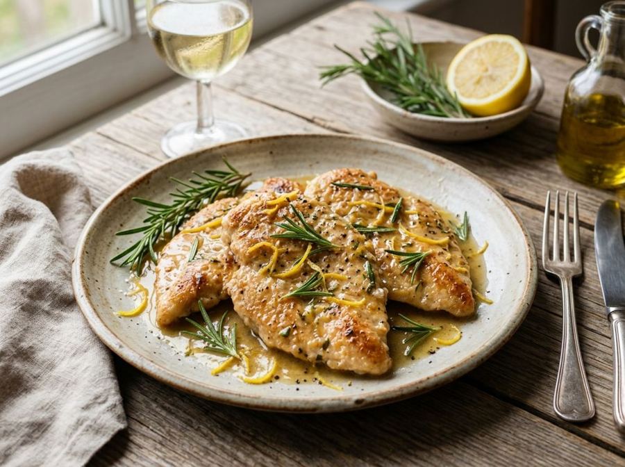 Petto di pollo al limone e rosmarino