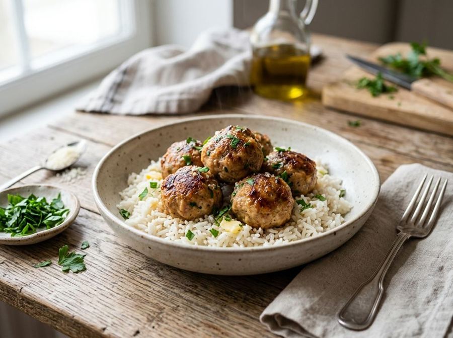 Polpette di tacchino con riso