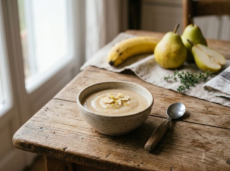 Purea di pera e banana
