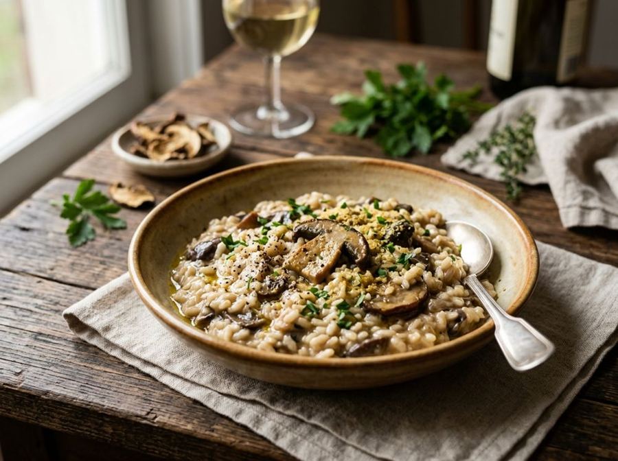 Risotto ai funghi vegano