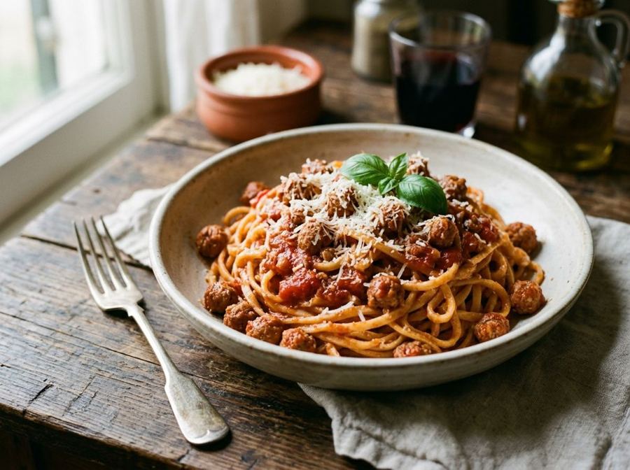 Spaghetti alla chitarra con pallottine