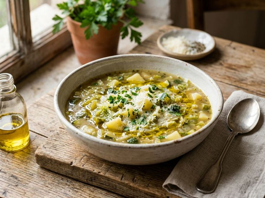 Zuppa delicata di patate e verdure selezionate